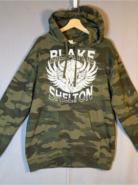 Blake Shelton Camo Pullover Hoodie Sweatshirt - Green SzM Country Music